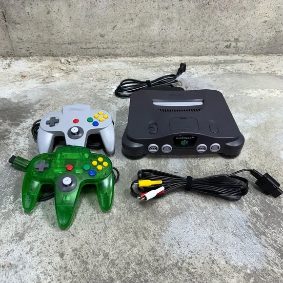 Nintendo 64 N64 Console Bundle 2 OEM Controllers Tested Working - Picture 2 of 9